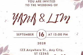design a beautiful digital invitation card