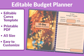 design an editable canva budget planner template