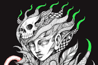 custom an abstract black tattoo design