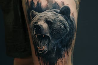 create unique realism tattoo design with my style