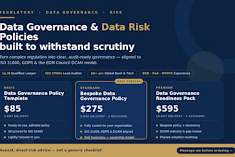 write a data governance policy and data strategy charter