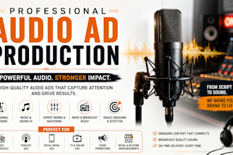 create engaging audio ads for radio, podcasts, and social media