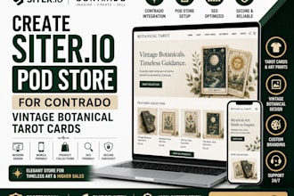 create siter io pod store for contrado vintage botanical tarot cards