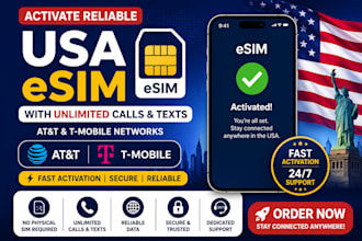 activate reliable USA esim with unlimited calls  texts