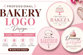 design a bakery logo for cake and pastry shops