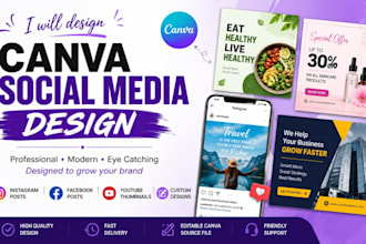 design professinal canva media posts and youtube thumbnails