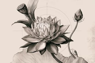 create a botanical illustration of flower illustration