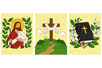 create custom christian bible and church illustrations