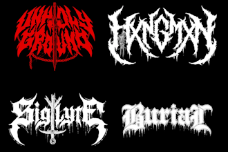 create trippy stoner doom psychedelic metal logo design for your band
