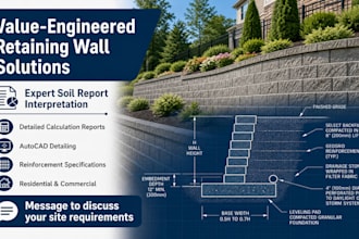 do retaining wall calculations, gravity and segmental retaining walls design