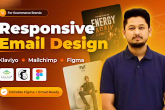 design responsive figma email template for klaviyo  mailchimp