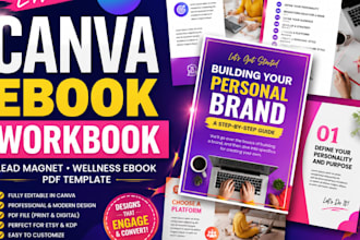 do editable canva etsy selfhelp workbook lead magnet wellness ebook PDF template