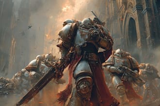 illustrate a warhammer 40k character art