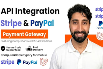 integrate stripe, paypal, rest API and payment gateway in any web app