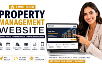 build property management website, guaranteed rent and short term rental website