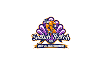 create a fun logo for ice hockey tournament snatch match
