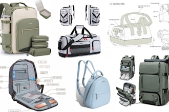 design professional bag handbag backpack tote bag and tech pack