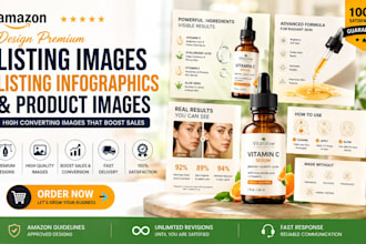design amazon listing images, listing infographics and product images