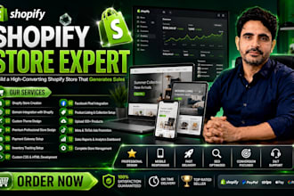 design professional shopify store, shopify website and shopify dropshipping