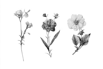 draw botanical illustration of flower illustration