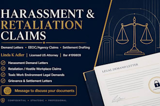 prepare toxic work environment legal demands as a US attorney