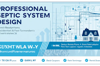 design septic system permit plans in tx ca fl ny il USA