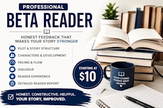 beta read your fantasy novel with detailed critique
