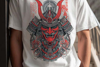 create japanese art for t shirt illustration