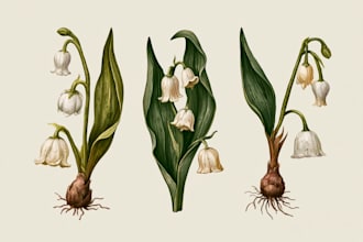 draw botanical illustration of flower illustration