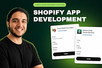 develop a custom or public shopify app for your store