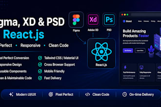 convert figma, xd or PSD to react js