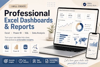 create professional excel dashboards, reports