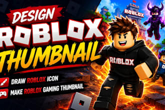 design roblox thumbnail draw roblox icon and make roblox gaming thumbnail