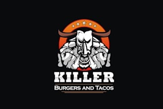 design vibrant burgers and tacos theme logo
