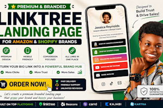design premium branded linktree landing page for amazon and shopify brands