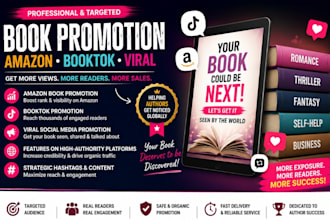 book promotion amazon book promotion viral tiktok video ads ebook marketing