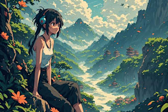 design custom vector illustrations and anime style art