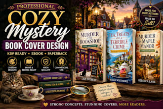 design a cozy mystery book cover for KDP and ebook