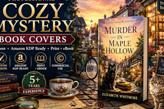 design a professional cozy mystery book cover for amazon KDP
