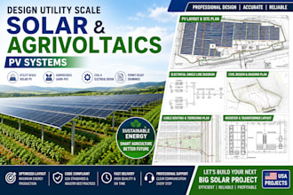 design utility scale solar and agrivoltaics pv systems