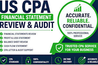 audit review financial statements, US CPA letter, profit and loss statement