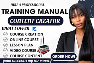 create training manual, instructional manual, training course content, workbook