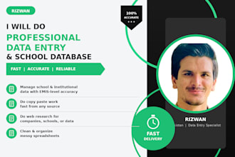 do professional data entry, excel data entry and school database management