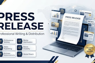 write and distribute a professional press release to media outlets