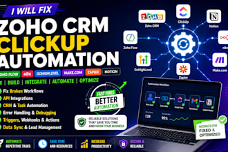 fix zoho crm clickup automation zoho flow n8n gohighlevel makecom zapier notion
