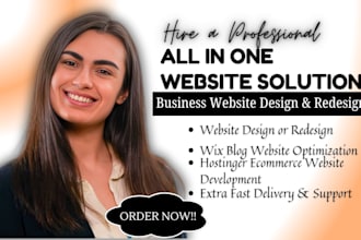 design or redesign squarespace website, hostinger, wordpress wix website seo