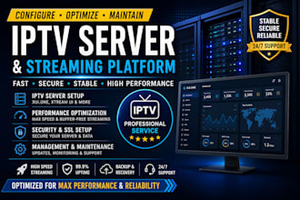 configure, optimize, and maintain your iptv server and streaming platform