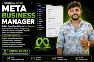 set up meta business manager, facebook pixel, instagram and whatsapp cloud API