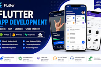 develop a full stack flutter based mobile application