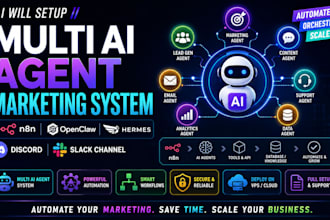 setup multi ai agent marketing system n8n openclaw hermes discord slack channel